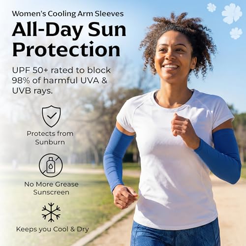 Women’s Cooling Arm Sleeves (1 Pair: Dark Blue / One Size)