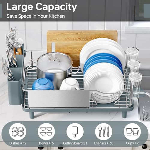 Dish Drying Rack (Pale Blue)