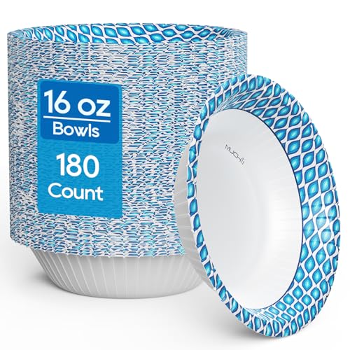 180 Count Paper Bowls 16 oz (180 Count (Pack of 1,16oz))