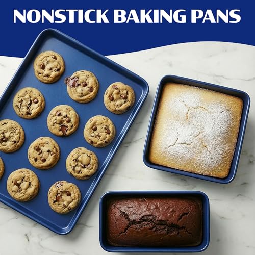Ceraluxe 20Pc Pots and Pans Set Non Stick Ceramic Cookware Set (Blue Speckle)