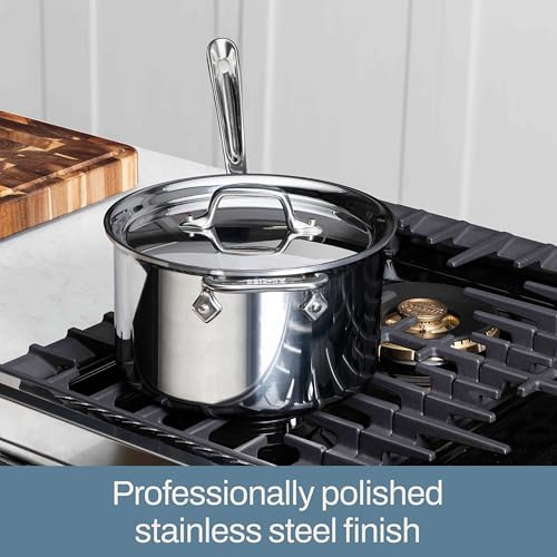 D3 Stainless Steel 4 Qt Saucepan with Lid (4 Quarts)