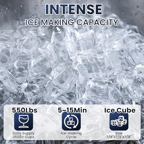 Commercial Ice Maker Machine 550lbs (550LBS/24H-Head and Bin)