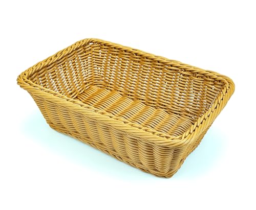 12" Poly Wicker Bread Basket (12 x 8 x 4 inches 1 Pack)