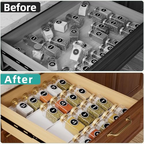 White Acrylic Spice Drawer Organizer (White / 4 Pack)