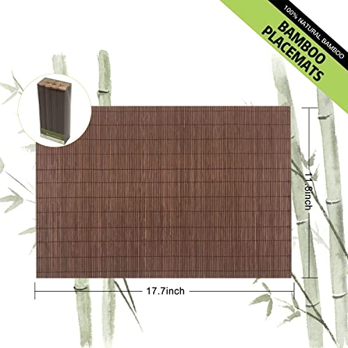 8 Pack 17.7x11.8 Bamboo Placemats (Chocolate / Set of 8)