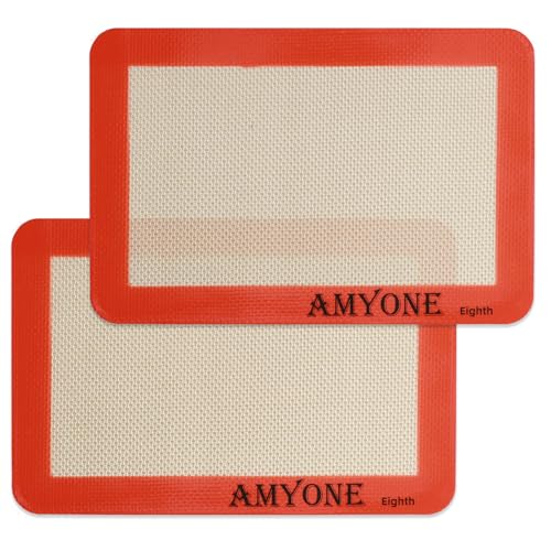1 8 Sheet Silicone Baking Mats for 9x7" Toaster Oven (Bright Orange / 8.7"L x 5.9"W)