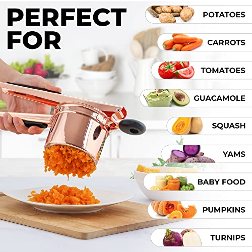 Premium Large 15oz Potato Ricer (Fixed Disc / Rose Gold Fixed Disc)