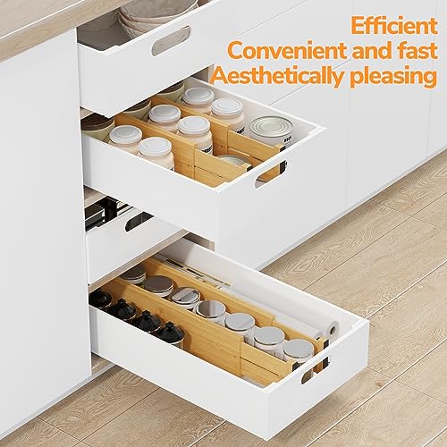 Bamboo Expandable Drawer Dividers (Natural / 4''H, 16.65''-22''L)