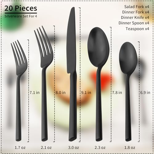 Potter Black 20 (Satin-Black / 20 pieces for 4)