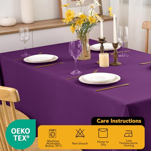 6 Pack Purple Tablecloths for Rectangle Tables (Purple / 90x132 In, 6 Pack)