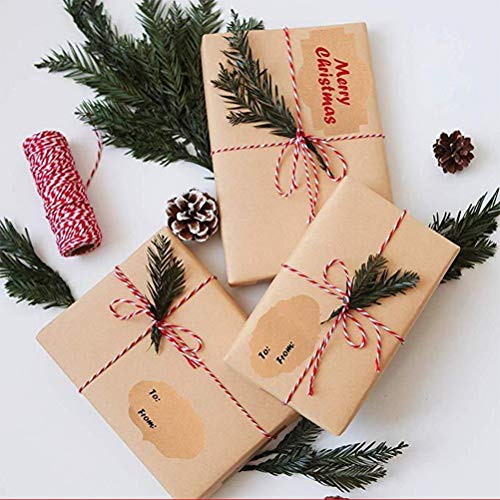 300 Pcs Self Adhesive Gift Tags Name Jar Labels Stickers (Brown)
