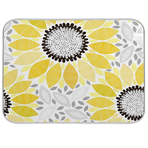 Super Absorbent Dish Drying Mat (Sunflowers / 16" x 18")