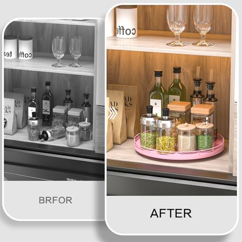 13" Oak Wood Lazy Susan Organizer (Pink / 13)