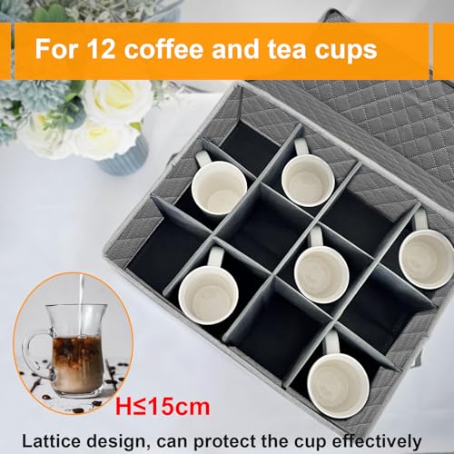 Coffee Mug Storage Box with Dividers (Crystal Glassware Storage)