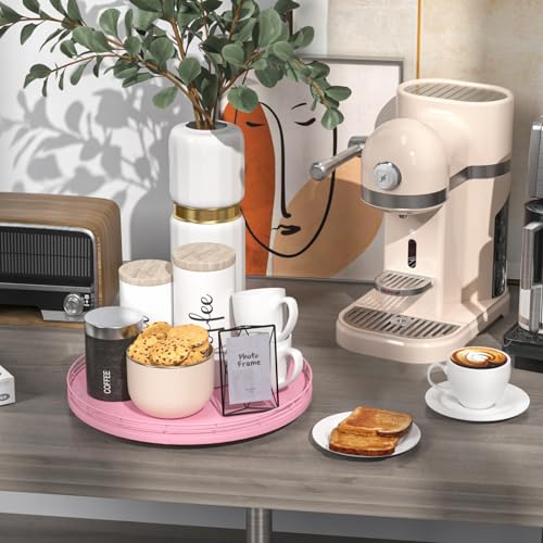 13" Oak Wood Lazy Susan Organizer (Pink / 13)