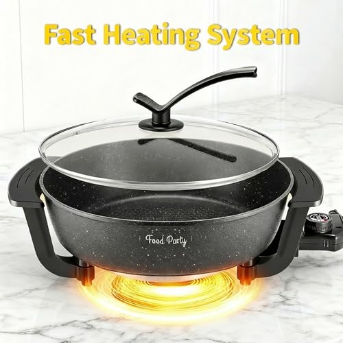 Hot Pot Electric Skillet 2 in 1 Hotpot Pot Electric Pot for Cooking 6L 110V 1100W Non
