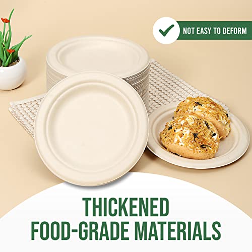 6 inch Paper Plate 100 Pack Small Disposable (Brown / 6 IN)