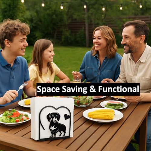 Dachshund & Cat Napkin Holder for Table (2 Count)
