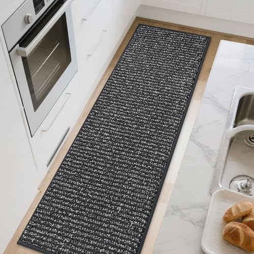 Kitchen Runner Rugs 24"x72" (Charcoal / 24" X 72" (Rectangular))