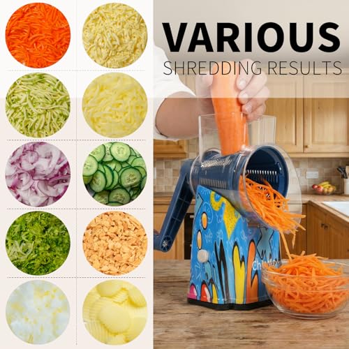 Upgrade Rotary Cheese Grater Shredder with Handle (013)
