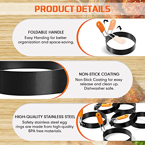 6 Pcs Egg Rings for Griddle Nonstick Pancake Molds
