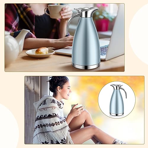 2 Pcs 68oz Thermal Coffee Carafe (Khaki Blue)