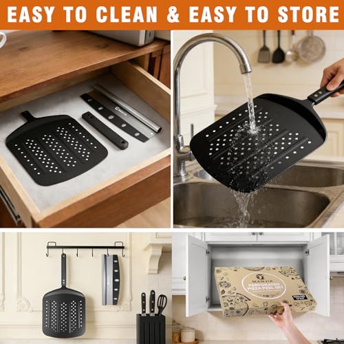 Perforated Pizza Peel 12 Inch Non (black-bm)
