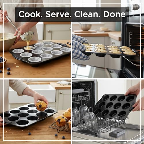 Set of 2 Deep Muffin Pan 12 Cup