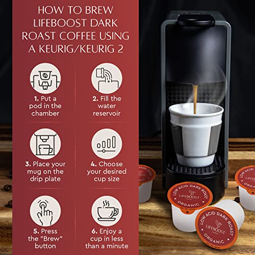 Dark Roast Organic Low Acid Coffee K Cups (10 Count (Pack of 1))