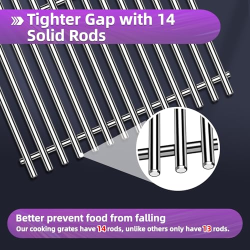9MM 15" Stainless Steel Grill Grates for Weber Spirit E (15" Spirit 200)