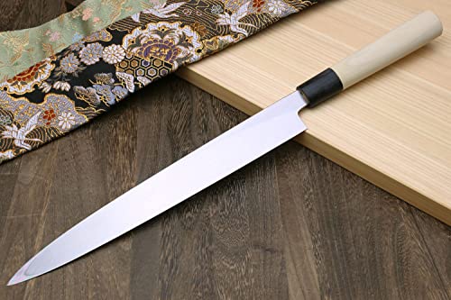 Shiroko High Carbon Steel Kasumi Yanagi Magnolia Handle Sushi Sashimi Chef Knife (11.8" / Magnolia Handle)