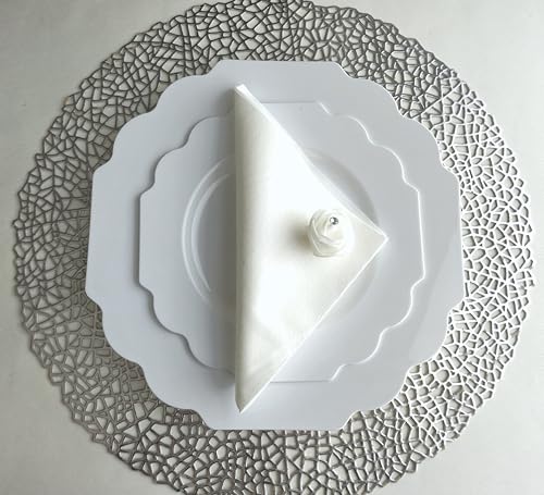 OCCASIONS Disposable Plastic Plates for 120 Guests (960 Piece (120 Guest) / H. Imperial White)