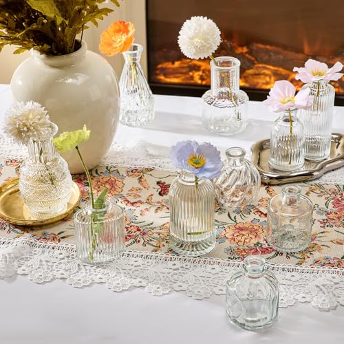 Glass Bud Vase Set of 33 Pcs Small Minimalist Vases for Flowers (Clear)