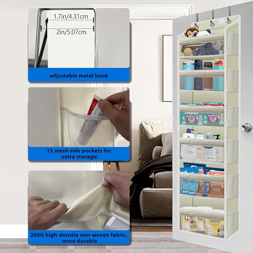 Over the Door Organizer Storage 6 Tier (over door organizer-Ivory)