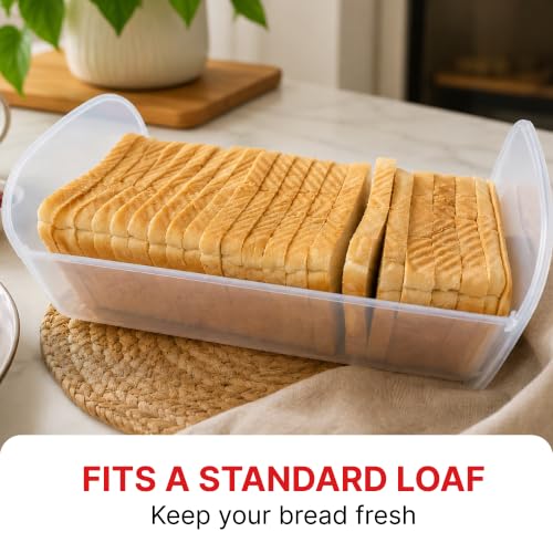 Bread Box with Tray (Black - 1 Pack)