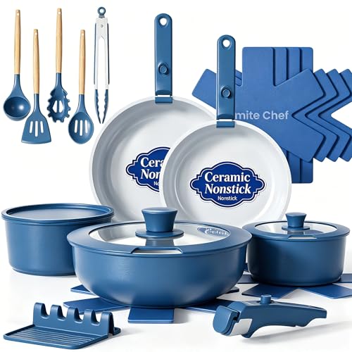 Pots and Pans Set Non Stick (Navy)