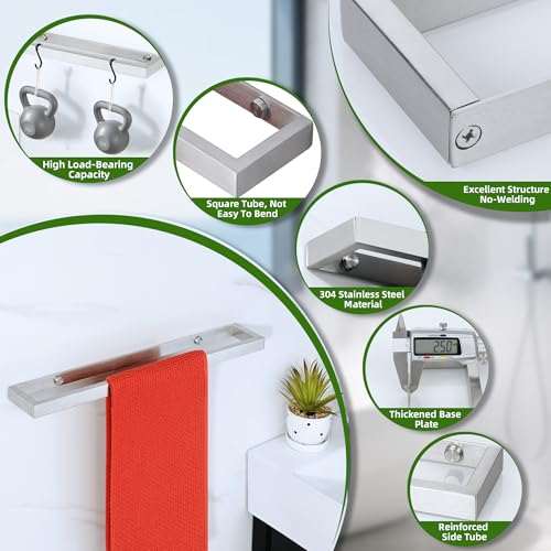 Hand Towel Holder Brushed Towel Bar for Bathroom Wall Mounted 16 Inch (Brushed / 16-Inch)