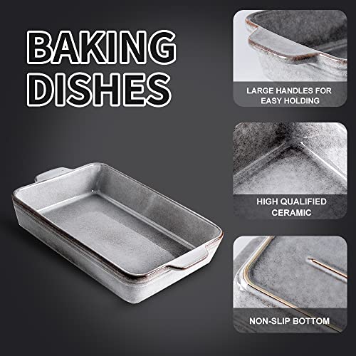 Bakeware Set Ceramic Baking Dish Set (Variable Grey)