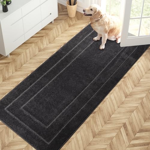 Hallway Runner Rug (Charcoal / 32" X 70" (Runner))