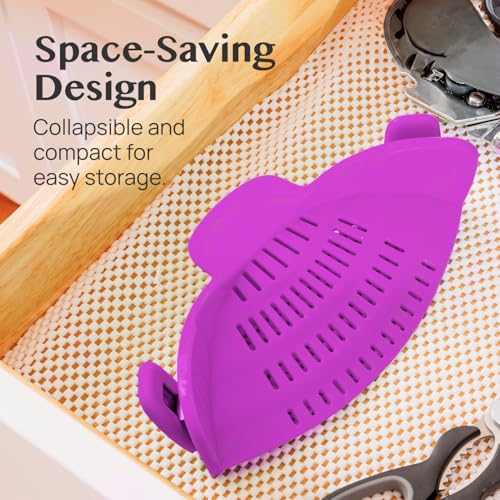 Snap N Strain Pot and Pasta Strainer (Purple)