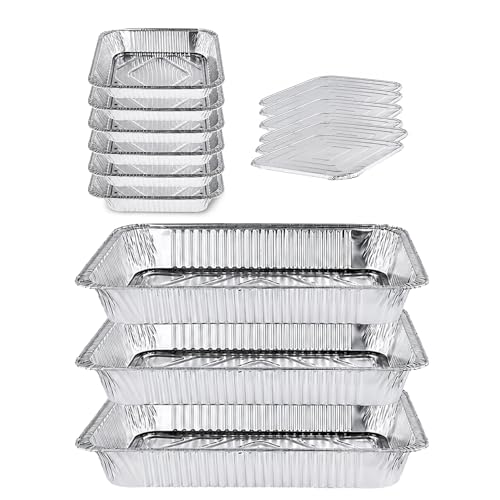 Disposable Aluminum Pans with Lids (15 Pcs Set)