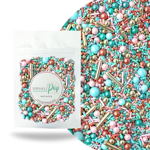 Old Hollywood Sprinkle Mix (Light Pink, Blue, Teal, Rose Gold)