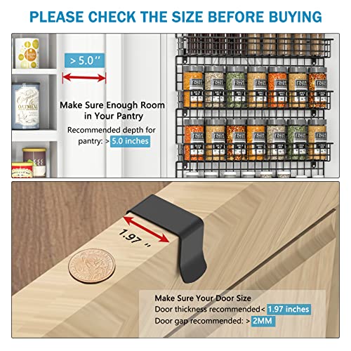 6 Tier Spice Rack Organizer with Door Hook