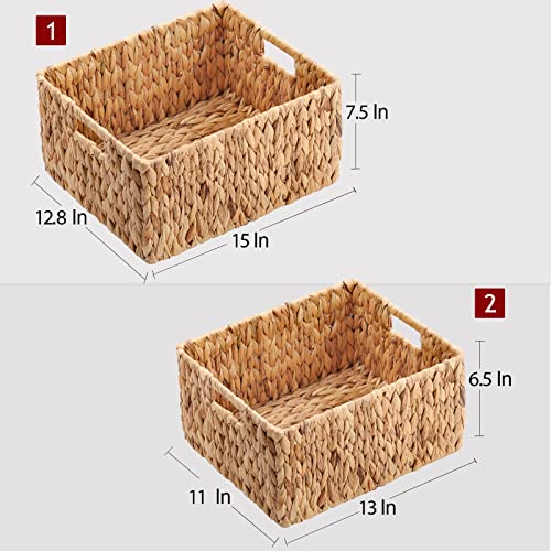 Water Hyacinth Storage Baskets (15 x 12.8 x 7.5 inches / Natural (Water Hyacinth))