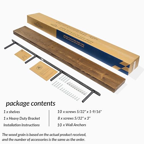 Walnut Floating Shelves 60 inch Long for Wall (Black Walnut / 60'' x 8''x 2''(set of 1）)