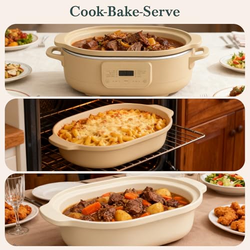 MAGNIFIQUE 4 Quart Programmable Casserole Slow Cooker (4 Quarts / Brown)