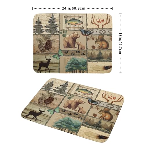 Rustic Cabin Dish Drying Mat (DMS918BearL / 24" x 18")