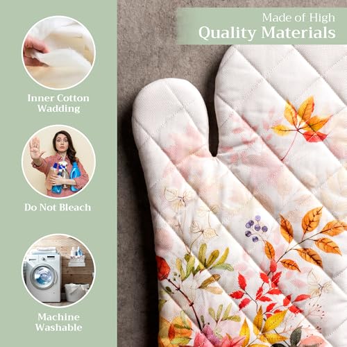 Maison d'Hermine Oven Gloves 100% Cotton Oven Mitt (056 - Amarante / 7.5" x 13" (Oven Mitt))