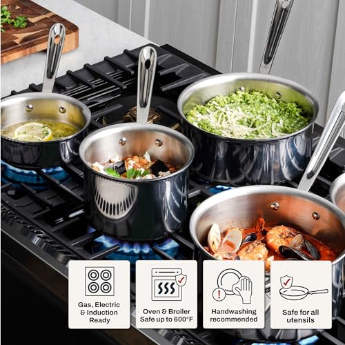 D3 Stainless Steel 2 Qt Saucepan with Lid (2 Quarts)