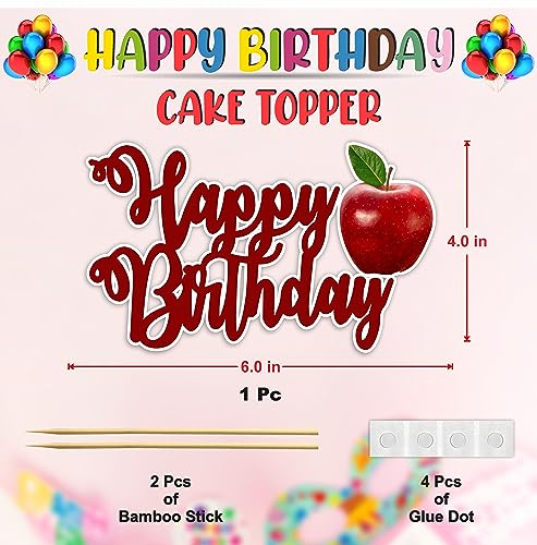 Apple Happy Birthday Cake Topper
